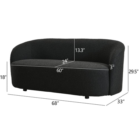 Everitte Bouclé Loveseat Sofa | Fabric Loveseat Couch | Kinwell Furniture | Modern Loveseats & Comfortable Loveseat Sofa