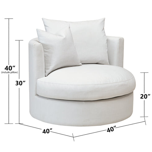 Kurt Down Swivel Barrel Chair - Modern Swivel Chair | Swivel Accent Chairs | Kinwell Furniture | Swivel Armchairs