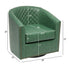 Logan Faux Leather Tufted Swivel Club Chair - Green Modern Swivel Chair | Swivel Accent Chairs | Kinwell Furniture | Swivel Armchairs