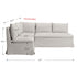 Nelly Performance L-Shape Banquette - Light Gray Modern L-Shape Banquette | L-Shape Banquette Seating | Kinwell Furniture | Modular Dining Banquette Set
