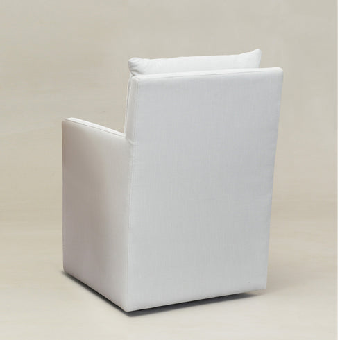 Sean Performance Dining Chair with Casters - Ivory Padded Dining Chair | Dining Chairs with Casters | Kinwell Furniture | Top Performing Dining