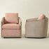 Claude Linen Swivel Cane Chair