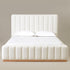 Agnes Linen Platform Bed - Beige / Gray Upholstered Bed | Queen & King Platform Beds | Kinwell Furniture | Modern Linen Bed Frames