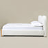 Dorothy Linen Platform Bed with Headboard – White Modern Upholstered Double Bed Frame | Platform Beds | Kinwell Furniture | Bedroom Bed Frame