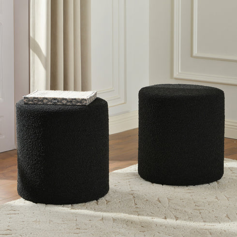 Elof Bouclé Ottoman - Foot Stool Ottoman | Pouf Stool | Kinwell Furniture | Mid Century Ottomans