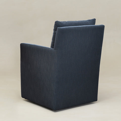 Sean Performance Dining Chair with Casters - Upholstered Dining Chair | Modern Dining Chairs | Kinwell Furniture | Performance Fabric Dining Chairs