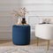 Elof Velvet Ottoman - Navy Fabric Ottoman | Decorative Ottoman | Kinwell Furniture | Modern Ottoman Furniture
