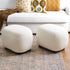 Elmer Linen Ottoman - Ivory Fabric Ottoman | Decorative Ottoman | Kinwell Furniture | Modern Ottoman Furniture