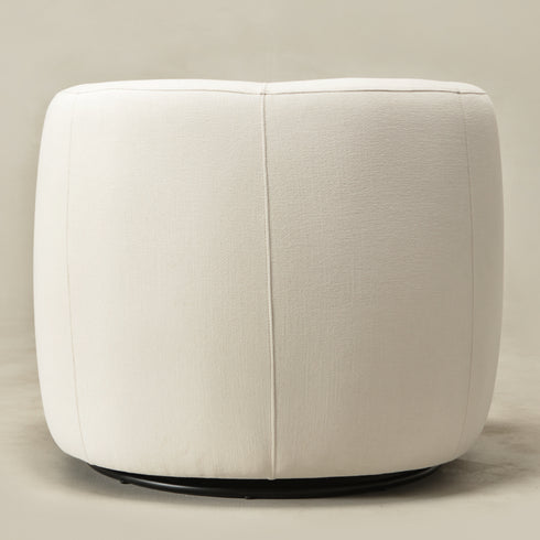 Ashlie Chenille Swivel Barrel Chair - Beige Modern Swivel Chair | Swivel Accent Chairs | Kinwell Furniture | Swivel Armchairs