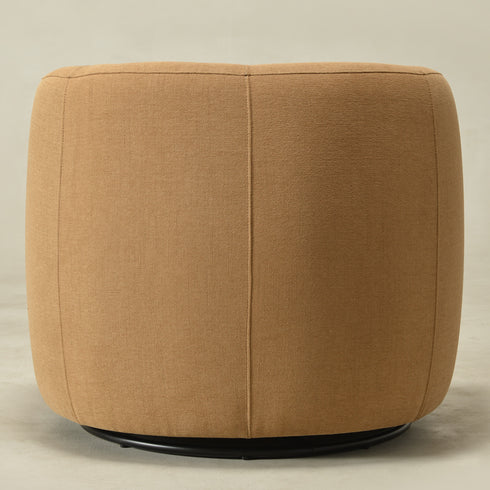 Ashlie Chenille Swivel Barrel Chair - Brown Modern Swivel Chair | Swivel Accent Chairs | Kinwell Furniture | Swivel Armchairs