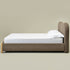 Dorothy Linen Platform Bed with Headboard – Teddy Brown Modern Upholstered Queen Bed Frame | Platform Beds | Kinwell Furniture | Bedroom Bed Frame