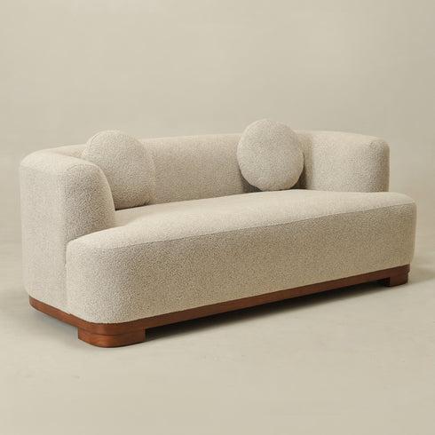 Otto Bouclé Loveseat in Taupe – Modern Boucle 2 Seater Sofa | Small Apartment Sofa | Cozy Loveseat Couch | Kinwell Furniture