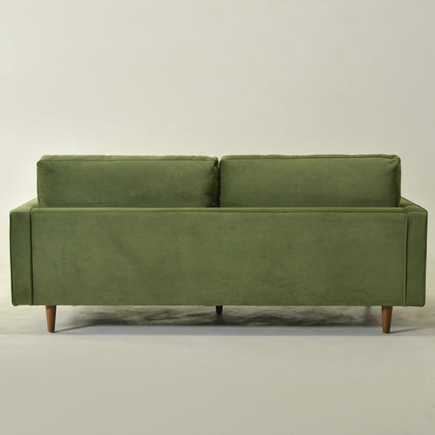 Tiziano Tufted 3-Seater Sofa – Green Velvet Couch with Accent Pillows | Mid-Century Modern Sofa | Kinwell Furniture