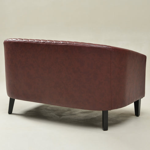 Logan Faux Leather Tufted Loveseat | Fabric Loveseat Couch | Kinwell Furniture | Modern Loveseats & Comfortable Loveseat Sofa Couches