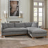 Goose Down Feathers Upholstered Sectional Sofa | Cloud Soft L-Shaped Sectional with Chaise | Down Filled Modern Sectional Couch | Comfortable Everyday Sectional Sofa | Modular L-Shape Sectional | Kinwell Furniture