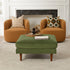 Albert Linen Blend Ottoman – Footrest & Pouf | Living Room Accent Seat | Kinwell Furniture | Contemporary Ottoman | Green