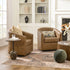Logan Faux Leather Tufted Swivel Club Chair - Modern Swivel Chair | Swivel Accent Chairs | Kinwell Furniture | Swivel Armchairs