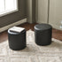 Elof Faux Leather Ottoman - 18" & 24" Round Ottoman | Small Space Furniture | Kinwell Furniture | Leather Accent Stool