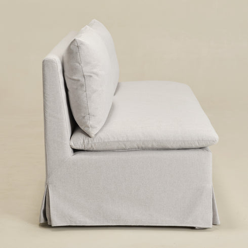 Nelly Performance Bench Banquette - Light Gray Modern Banquette Bench | Dining Benches & Banquettes | Kinwell Furniture | Upholstered Banquette Bench