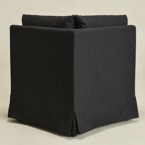 Nelly Performance Corner Banquette Chair - Black Modern Corner Banquette Chair | Corner Banquette Seating | Kinwell Furniture | Modular Dining Banquette