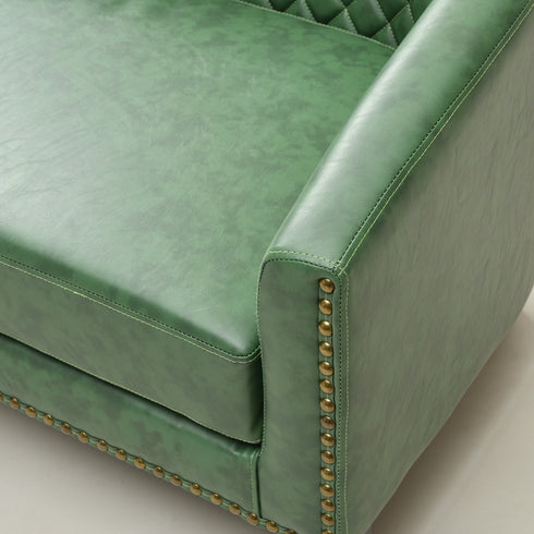 Logan Faux Leather Tufted Loveseat | Fabric Loveseat Couch | Kinwell Furniture | Modern Loveseats & Comfortable Loveseat Sofa Couches