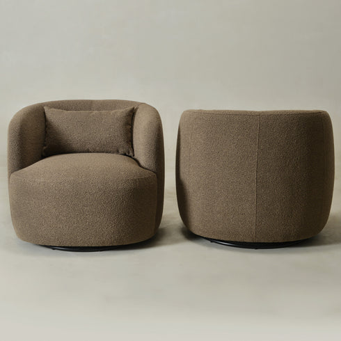 Ashlie Bouclé Swivel Barrel Chair