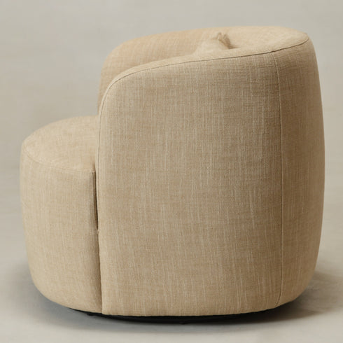 Ashlie Linen Swivel Barrel Chair - Wheat Modern Swivel Chair | Swivel Accent Chairs | Kinwell Furniture | Swivel Armchairs