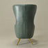Letitia Faux Leather Wingback Chair - Green Accent Chair | Decorative Faux Leather Chairs | Kinwell Furniture | Modern Wingback Accent Chairs