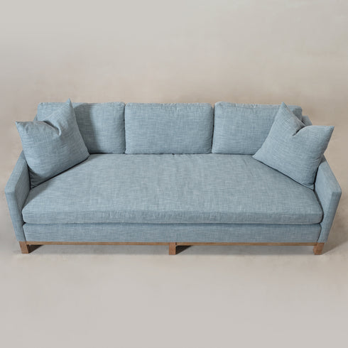 Goose Down Feathers Upholstered Sofa – Blue 3 Seater Sofa | Three Seater Couch | Kinwell Furniture | Modern Upholstered Sofas
