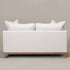 Goose Down Feathers Upholstered Loveseat – Cream Square Arm 2-Seater Sofa | Plush Feather-Filled Loveseat | Kinwell Furniture | Cloud-Soft, Timeless Design
