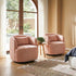 Ashlie Linen Swivel Barrel Chair - Coral Modern Swivel Chair | Swivel Accent Chairs | Kinwell Furniture | Swivel Armchairs