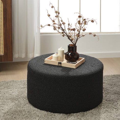 Elof Bouclé Ottoman - Stylish Ottoman | Living Room Pouf | Kinwell Furniture | Modern Ottomans