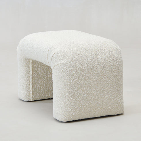 Norris Bouclé Ottoman - Fabric Ottoman | Decorative Ottoman | Kinwell Furniture | Modern Ottoman Furniture