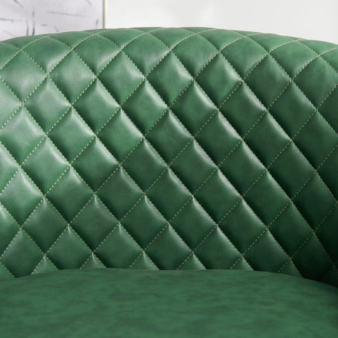Logan Faux Leather Tufted Swivel Club Chair - Green Modern Swivel Chair | Swivel Accent Chairs | Kinwell Furniture | Swivel Armchairs