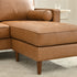 Tiziano Tufted 2-Piece Sectional Sofa – Camel Faux Leather Reversible Chaise Couch with Accent Pillows | Mid-Century Modern L-Shaped Sofa | Kinwell Furniture