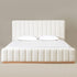 Agnes Linen Platform Bed - Beige / Gray Upholstered Bed | Queen & King Platform Beds | Kinwell Furniture | Modern Linen Bed Frames