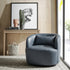 Ashlie Faux Leather Swivel Chair - Navy Blue Swivel Chair | Faux Leather Armchairs | Kinwell Furniture | Modern Swivel Accent Chairs