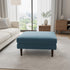 Albert Linen Blend Ottoman – Footrest & Pouf | Living Room Accent Seat | Kinwell Furniture | Contemporary Ottoman | Blue