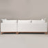 Cream Goose Down Sectional Sofa | L-Shape Down Filled Sectional with Chaise | Cream Upholstered Sectional Sofa | Modern Cream Sectional Couch | Soft Down Sectional Sofa