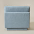 Linen Blend Down Feather Upholstered Accent Chair – Blue Modern Armless Slipper Chair | Soft Linen Blend Lounge Chair with Removable Cushions | Kinwell Furniture | Oversized Accent Chair