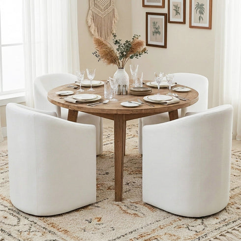 Rafa Performance Dining Chair with Casters - Covered Dining Chair | Dining Chairs with Arms | Kinwell Furniture | Performance Fabric Chairs