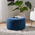 Elof Velvet Ottoman - Navy Accent Ottoman | Modern Pouf | Kinwell Furniture | Bedroom Ottomans