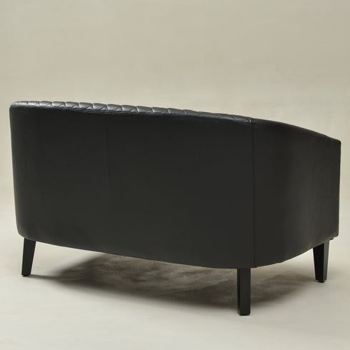 Logan Faux Leather Tufted Loveseat | Fabric Loveseat Couch | Kinwell Furniture | Modern Loveseats & Comfortable Loveseat Sofa Couches