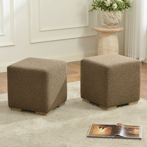 Ida Bouclé Square Ottoman