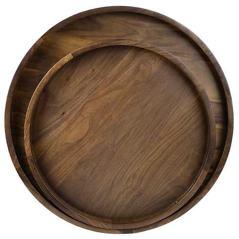 Round Black Walnut Serving Tray - Kinwell Furniture
