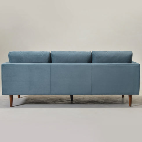 Blue Upholstered Sofa – Albert Sofa Couch | 3-Seater Sofa | Kinwell Furniture | Mid-Century Modern, Timeless Design