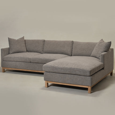 Goose Down Feathers Upholstered Sectional Sofa | Cloud Soft L-Shaped Sectional with Chaise | Down Filled Modern Sectional Couch | Comfortable Everyday Sectional Sofa | Modular L-Shape Sectional | Kinwell Furniture