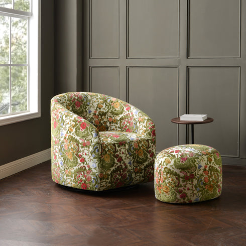 Kinwell Exclusive | Olin Botanical Jacquard Ottoman