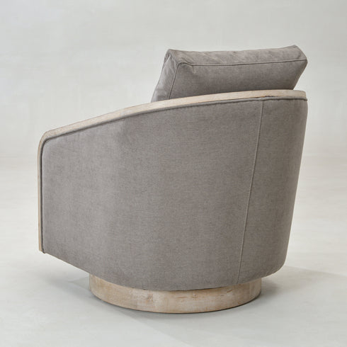 Barnett Swivel Barrel Chair - Slate Gray Modern Swivel Chair | Swivel Accent Chairs | Kinwell Furniture | Swivel Armchairs