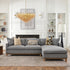 Goose Down Feathers Upholstered Sectional Sofa | Cloud Soft L-Shaped Sectional with Chaise | Down Filled Modern Sectional Couch | Comfortable Everyday Sectional Sofa | Modular L-Shape Sectional | Kinwell Furniture